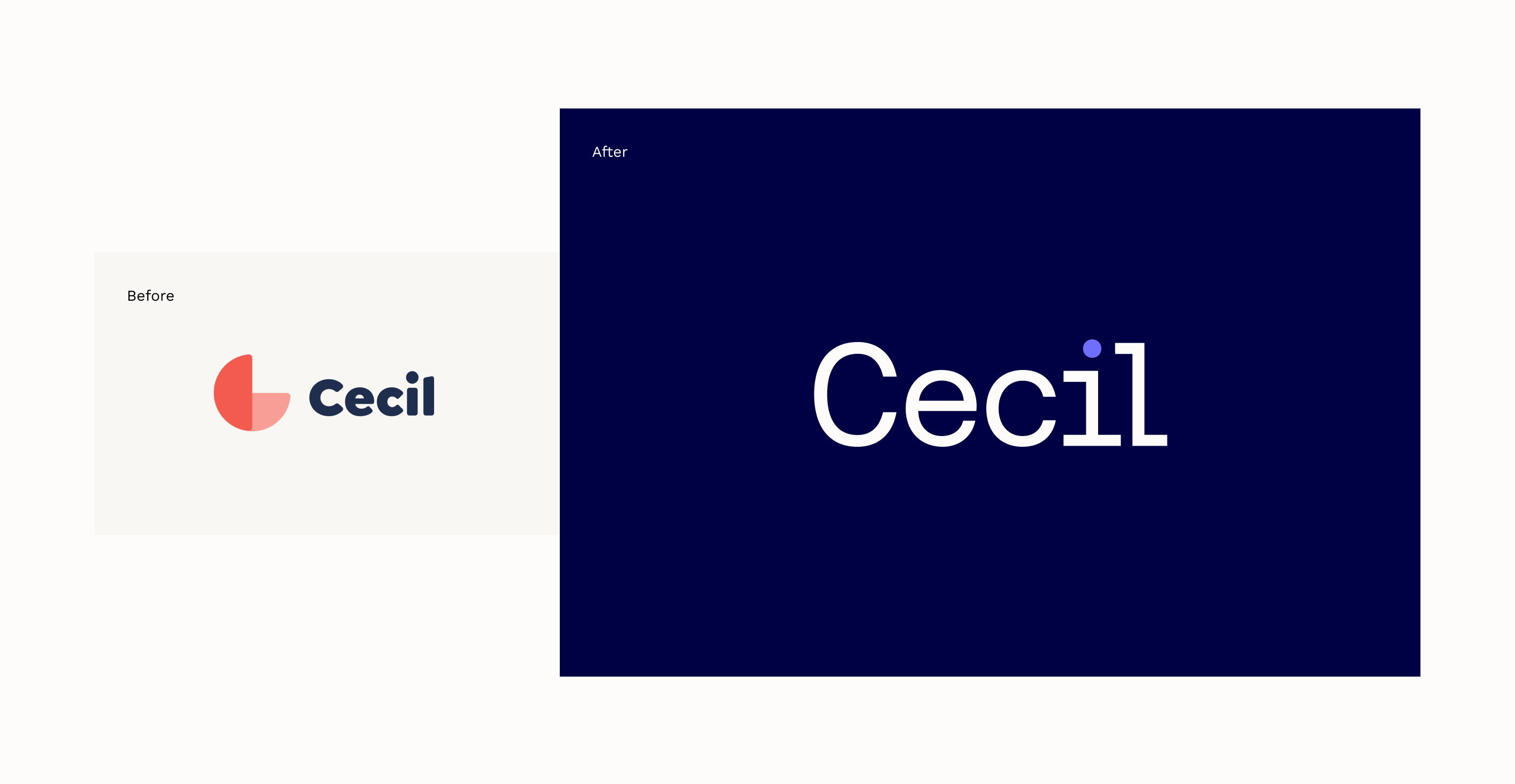 Cecil logo before v after